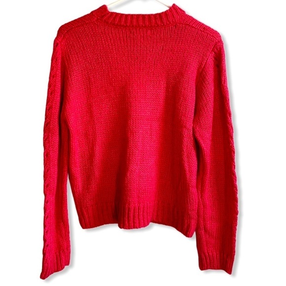 WOVEN HEART Pink Open Knit Pullover Sweater Medium - Picture 4 of 6